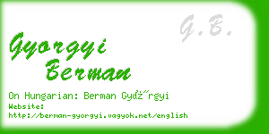 gyorgyi berman business card